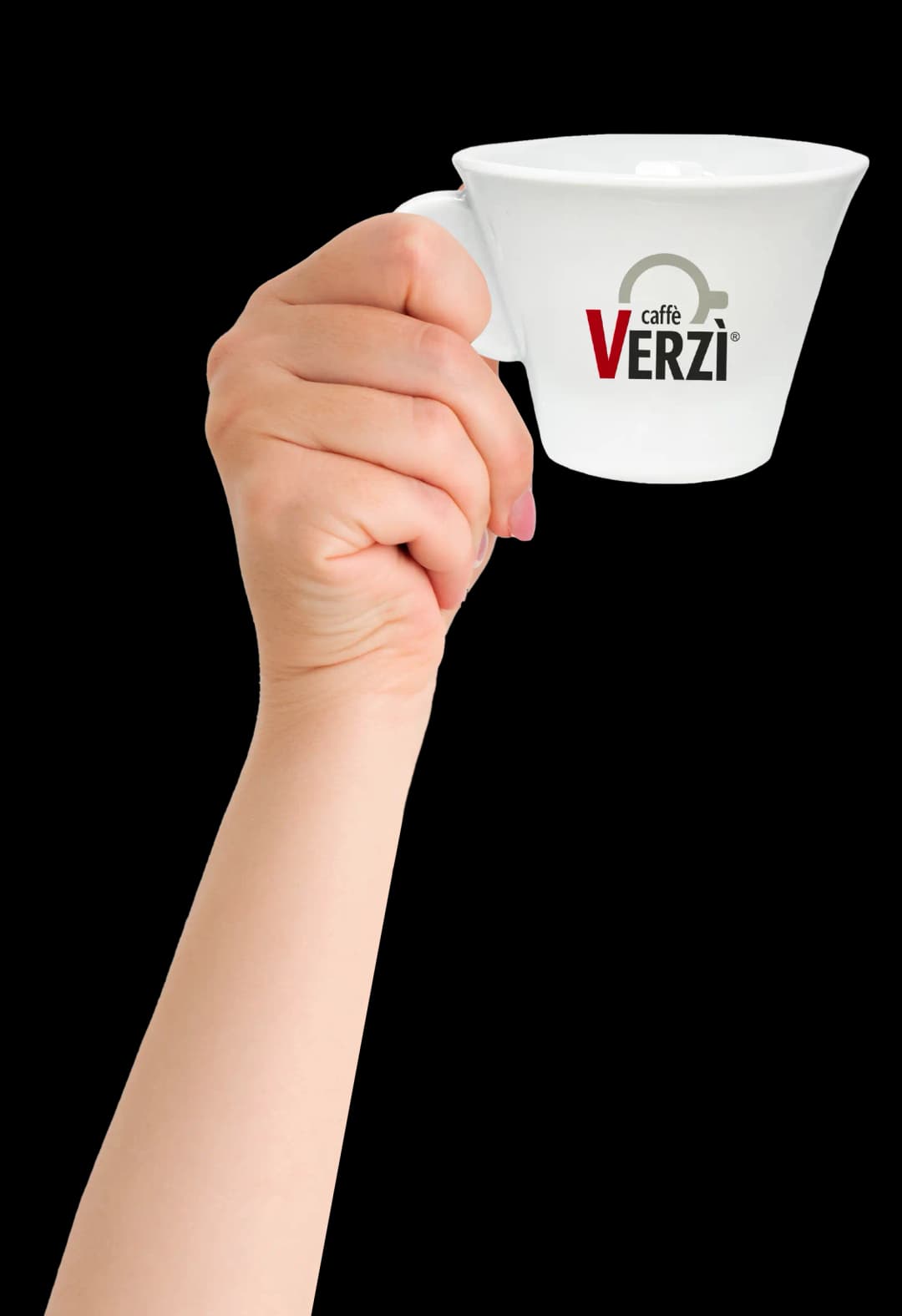 Mano tazza caffe verzi